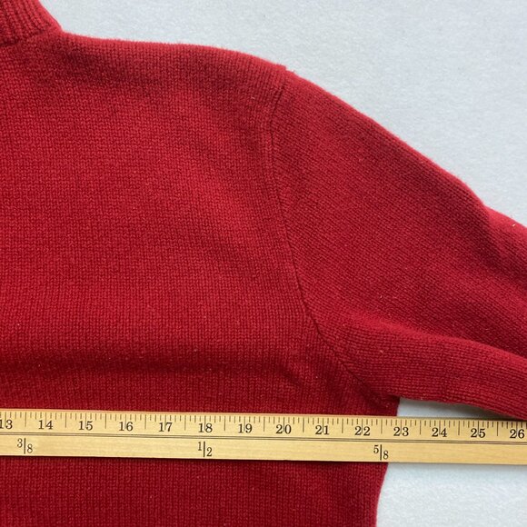 Vintage Polo Ralph Lauren 100% Lambswool Sweater Men's XL Red 1 /4 Zip Pullover - Picture 10 of 12